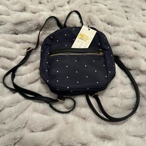 Target Navy and White Polka Dot Backpack